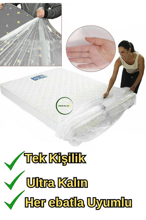 Tek Kişilik Su Geçirmez Yatak Koruma Naylonu Taşıma Paketleme Depolama Ambalaj Poşeti - 1