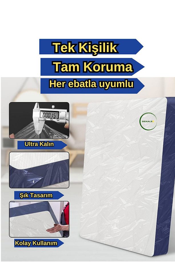 Tek Kişilik Su Geçirmez Yatak Koruma Naylonu Taşıma Paketleme Depolama Ambalaj Poşeti - 4
