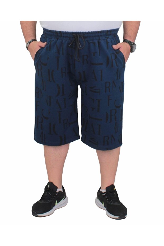 Men's Large Size Combed Cotton Shorts Letter Dance 24644 Marin