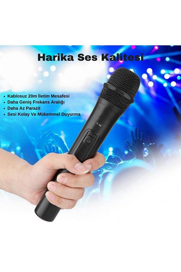 Vhf Kablosuz Profosyonel El Mikrofonu Çok Amaçlı Cami Okul Sanatçılar Için Mikrofon - 6