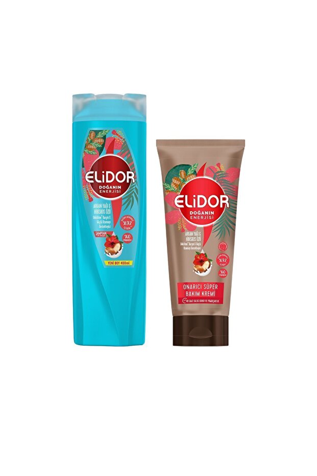 Doğanın Enerjisi Argan Yağı Ve Hibiskus Özü Şampuan 400 ml Saç Bakım Kremi 170 ml - 3