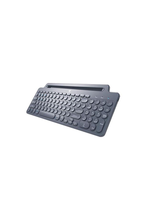 2.4 Ghz Wireless Bluetooth V5.0 Standlı Kablosuz Klavye Gri - 1