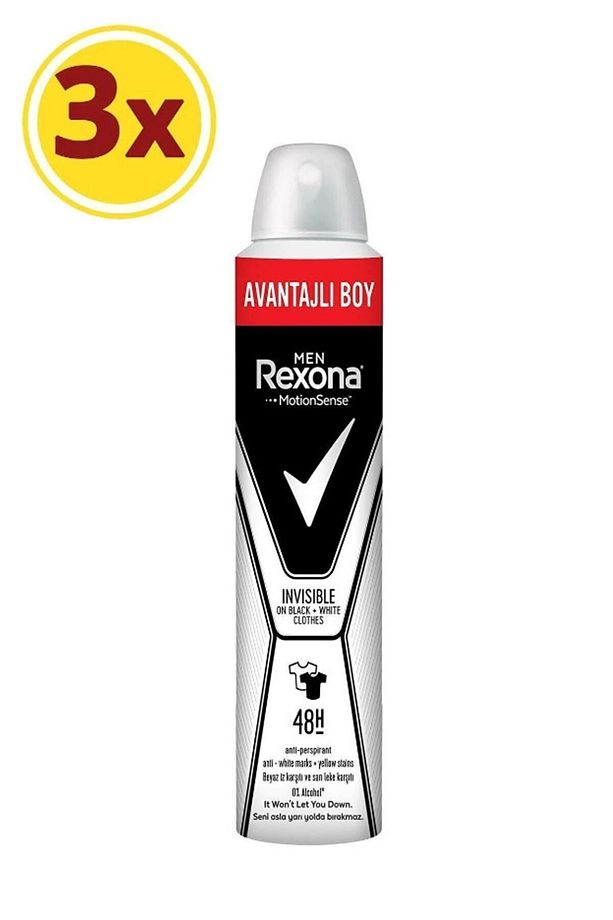 Men Erkek Sprey Deodorant Invisible On Black + White Clothes Avantajlı Boy 200 ml x3 Adet - 2