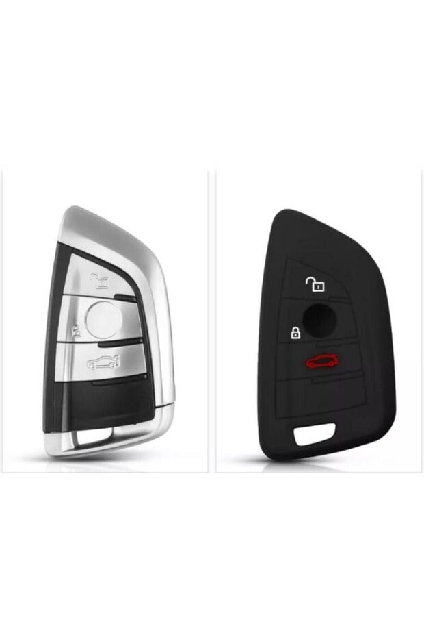 Bmw F15 G20 F48 F39 X5 X6 Compatible Triangle Type Silicone Key Protection Case Black Color 1st Quality