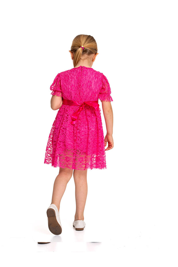 Tüllü Detaylı Elbise 73515 - 5