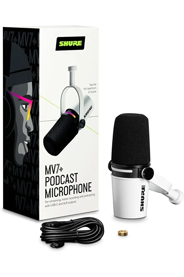 MV7+ Beyaz Podcast Mikrofonu - Türkiye Resmi Garantili - 4
