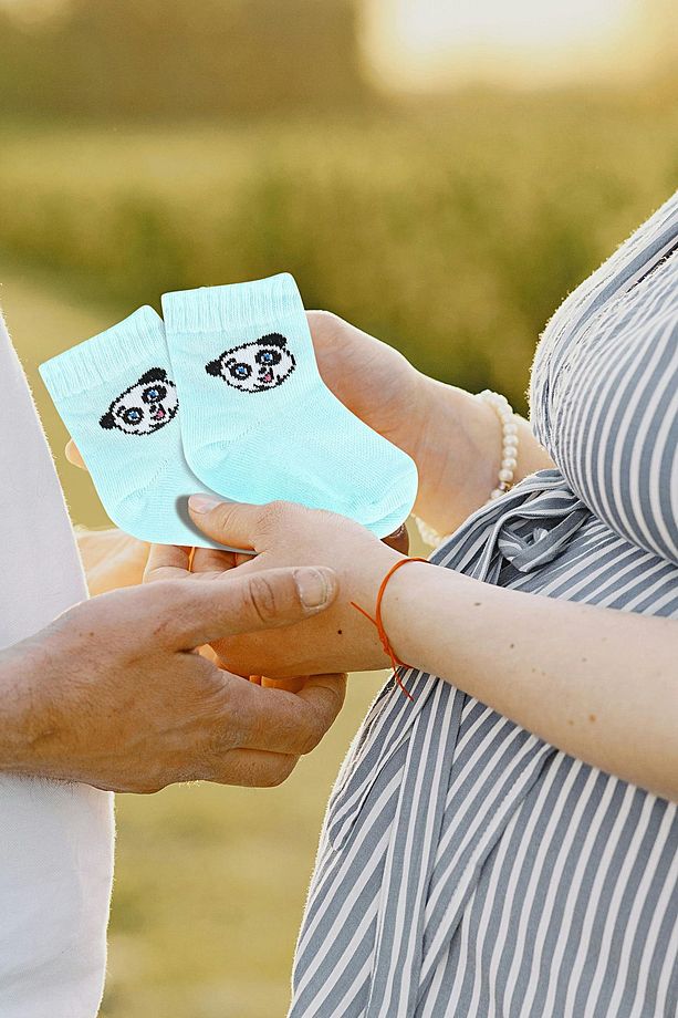3'lü Sevimli Dostlar Kutulu Premium Organik Pamuk Unisex Bebek Çorabı - 4