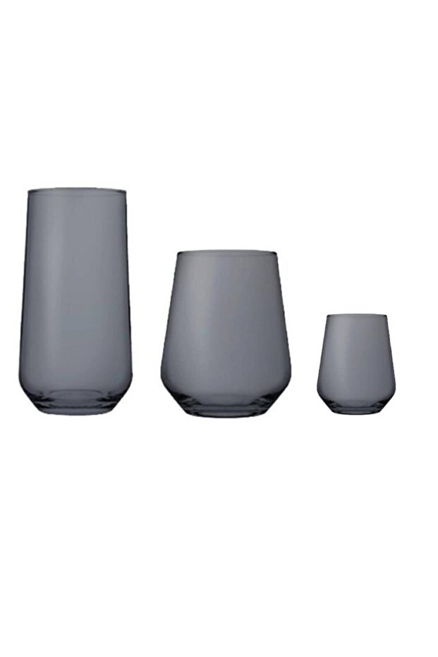 Allegra Gray Water Glass Set - Water Glass Set 18 Pcs.