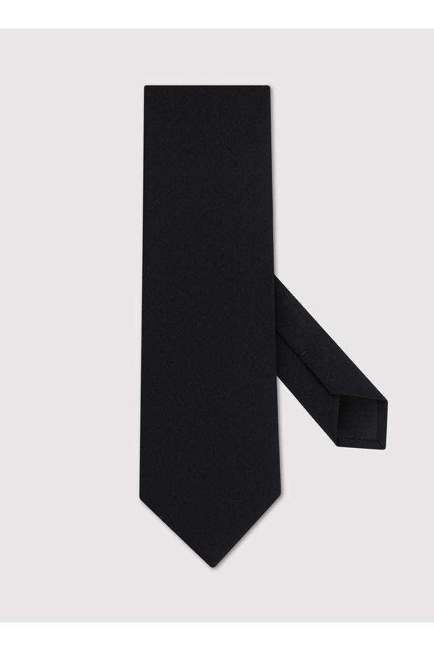 Black Patterned Classic Tie - 1