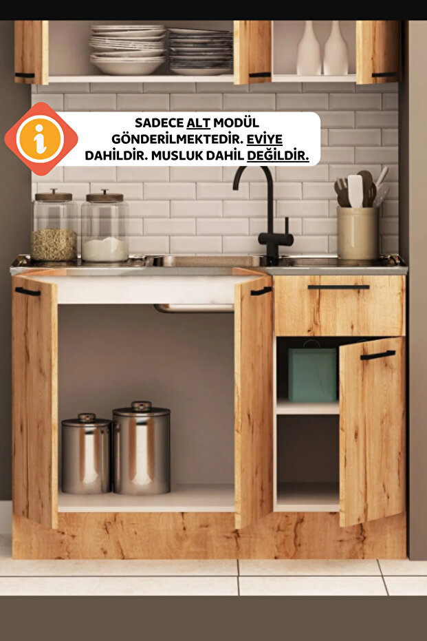 120 Cm Şila Evyeli Mini Mutfak Alt Dolabı - 1