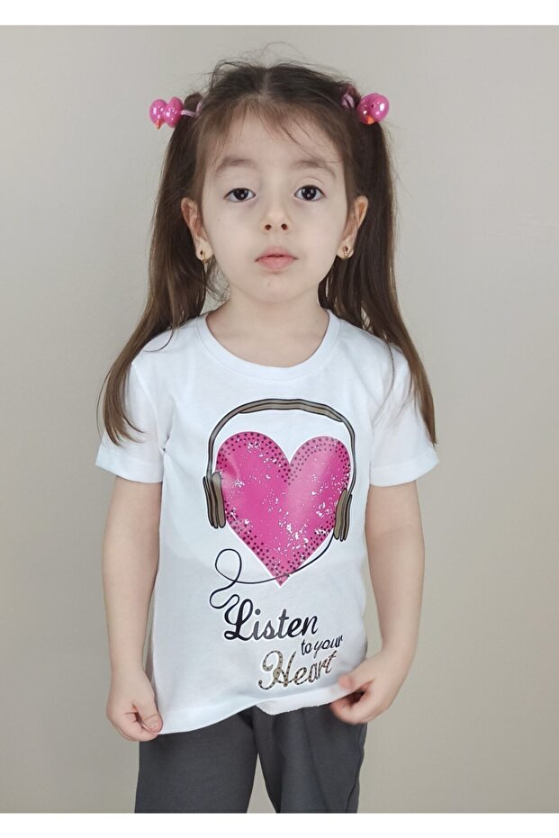 Детска памучна бяла тениска - 1