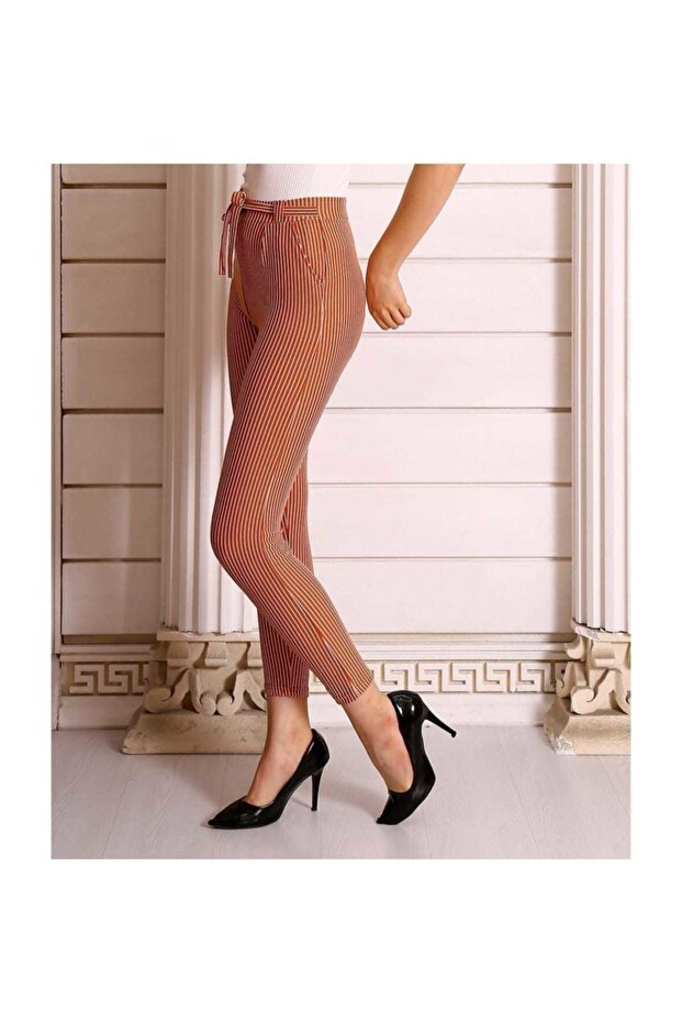 Striped Carrot Trousers - 2