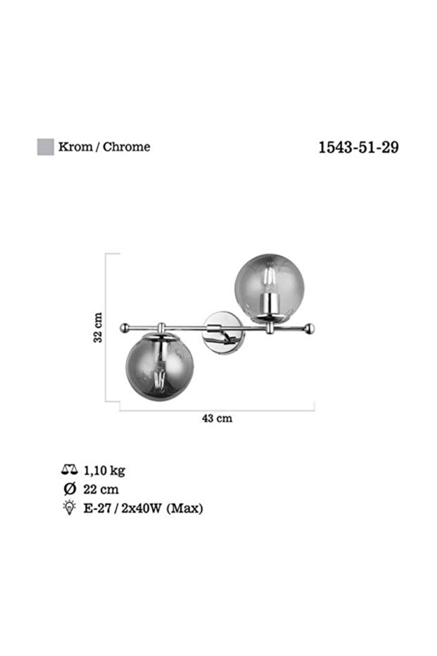 Atron 2 Li Krom Aplik 2xe27 - 3