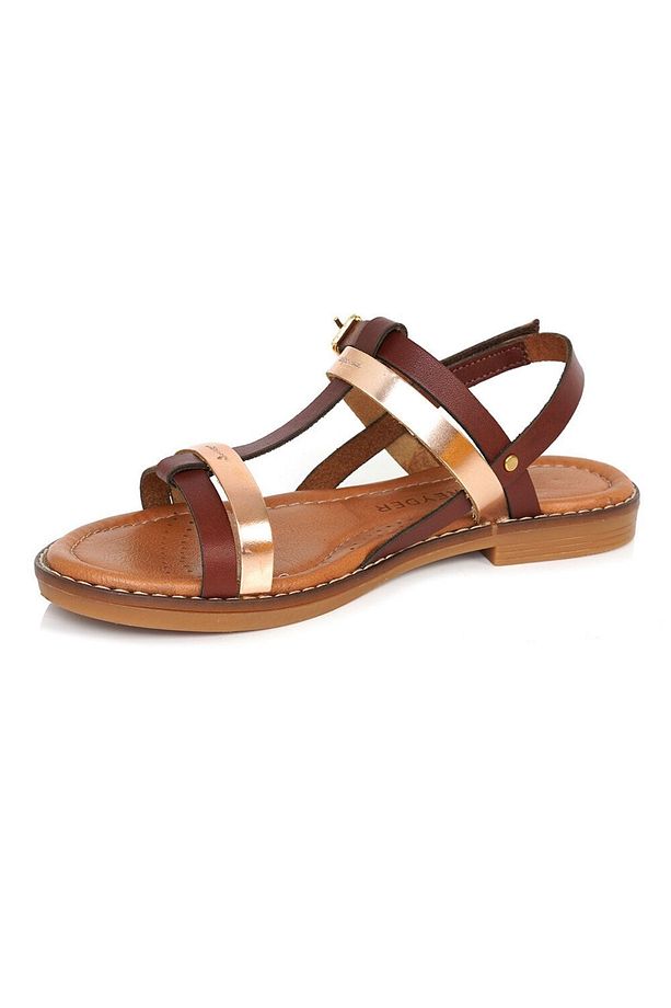 Çocuk Kahverengi Hakiki Deri Sandalet 3y5zs65911 - 2