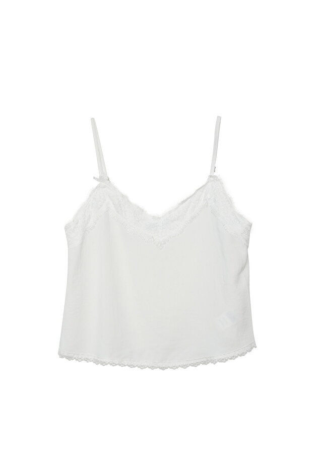 Dantel Şeritli Askılı Bluz - 1