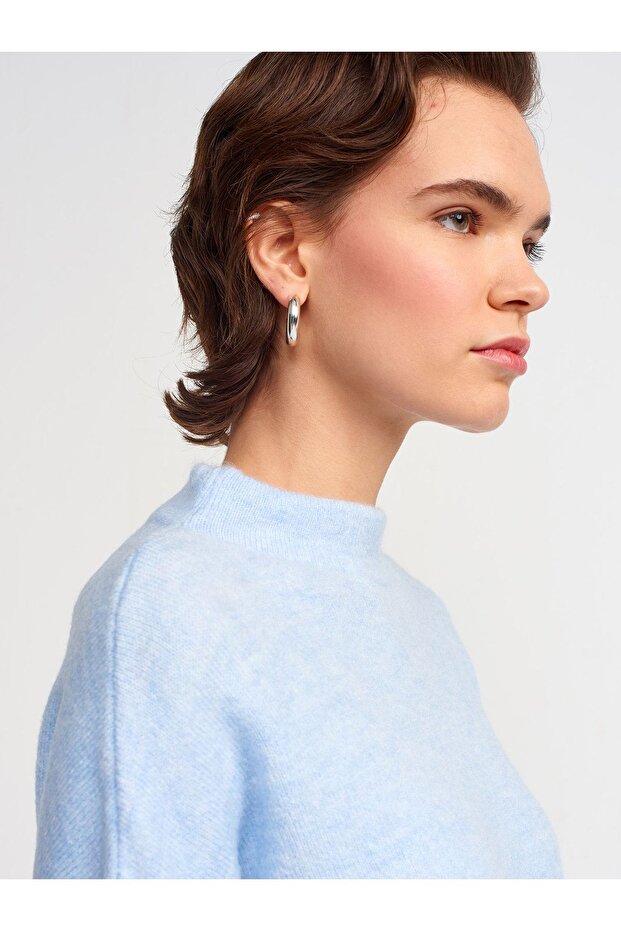 10310 Dik Yaka Basic Kazak Mavi - 4