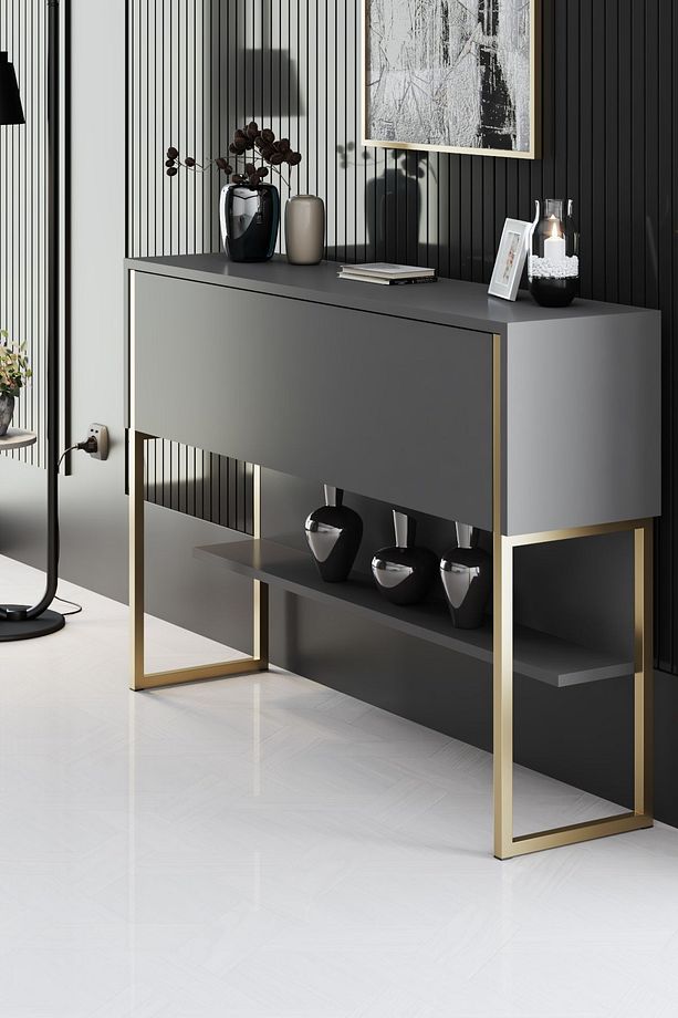 LUXE DRESUAR DEMİR AYAKLI GOLD ANTRASİT - 4
