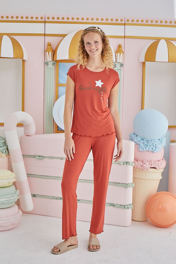 15848  Baskılı Pijama Takımı - 1