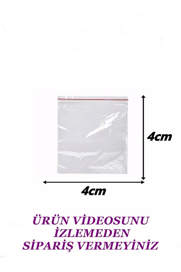 4x4 Kilitli Poşet / 1 Kutu ( 2000 Adet ) Şeffaf Mini Kilitli Poşet / En 4cm Boy 4cm / Kilitli Torba - 3
