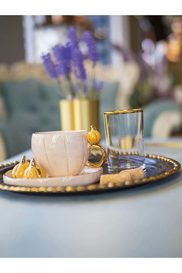 كوب سيراميك مع نموذج على شكل يقطينة عسل - 2