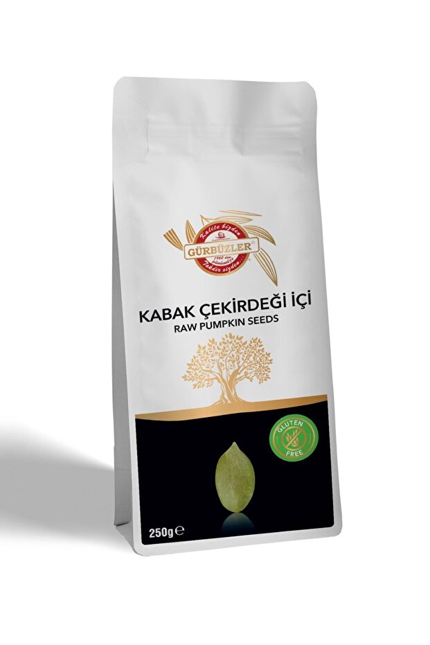 GÜRBÜZLER KURUYEMİŞ Gürbüzler Glutensiz Kabak Çekirdeği İçi Çiğ 250 Gram