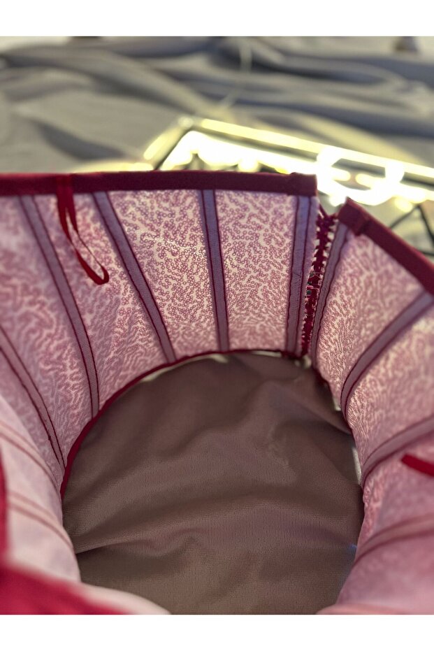 Fuşya Pullu Payetli Korse Büstiyer Model-S - 7