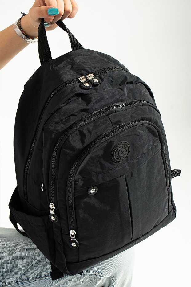 School Bag Mega Large Size Multi-Compartment Black Backpack - 6