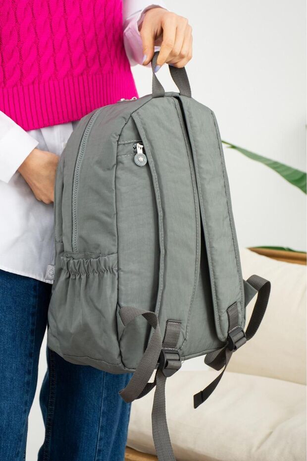 Mega Large Size Gray School Backpack - 4