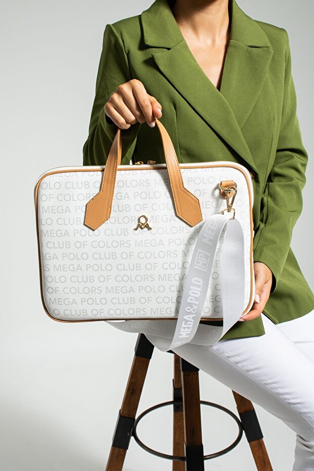 MEGA POLO WOMEN'S WHITE LAPTOP AND BRIEFCASE