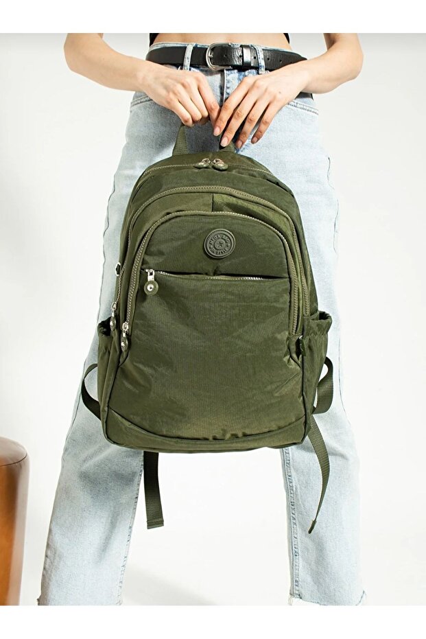 Mega Large Size Multi-Compartment Green School Backpack - 4