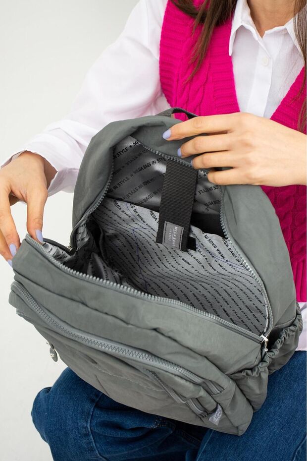 Mega Large Size Gray School Backpack - 3