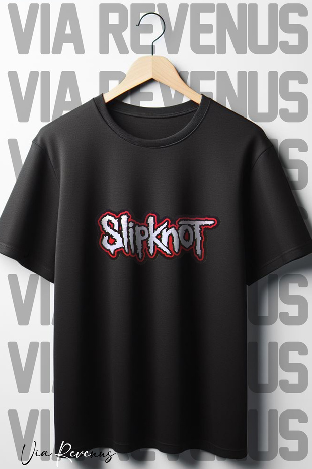 Slipknot Printed Black Oversize T-Shirt
