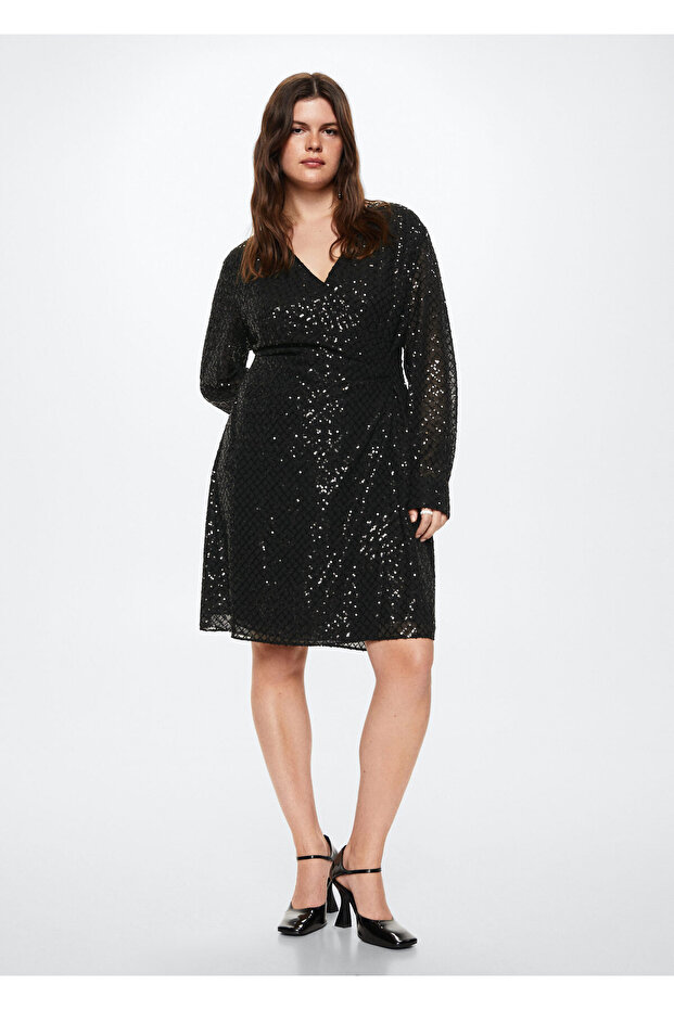 Siyah Kadın Elbise 37019087 - 7