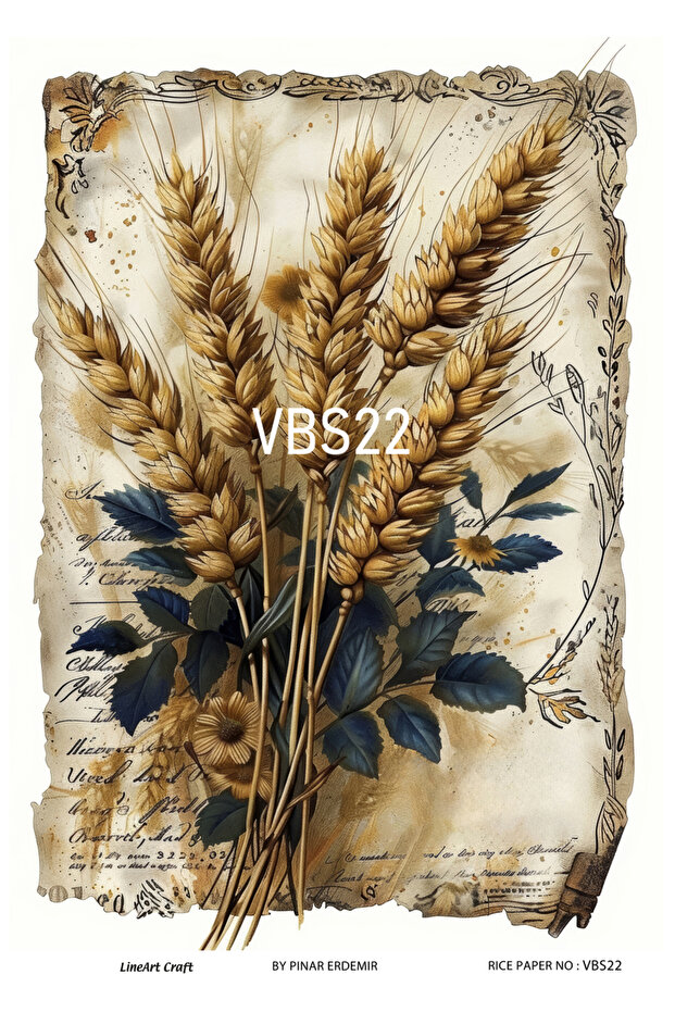 ورق ديكوباج نحاسي رقم: VBS22- 30X42 سم