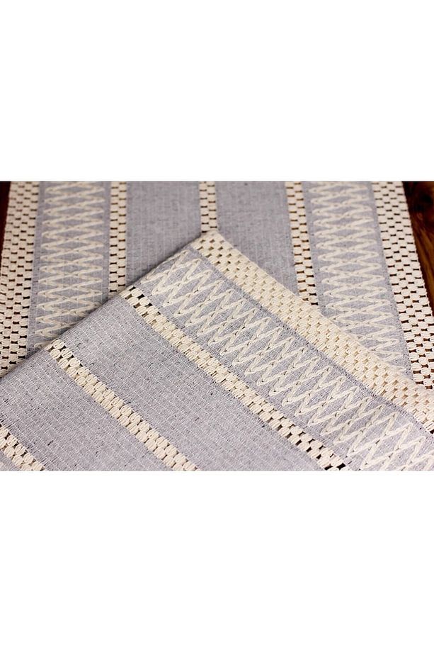 Örme Masa Örtüsü Püsküllü Runner Masa Örtüsü Organik Pamuk Runner 35x155 Cm Masa Üstü Runner - 5