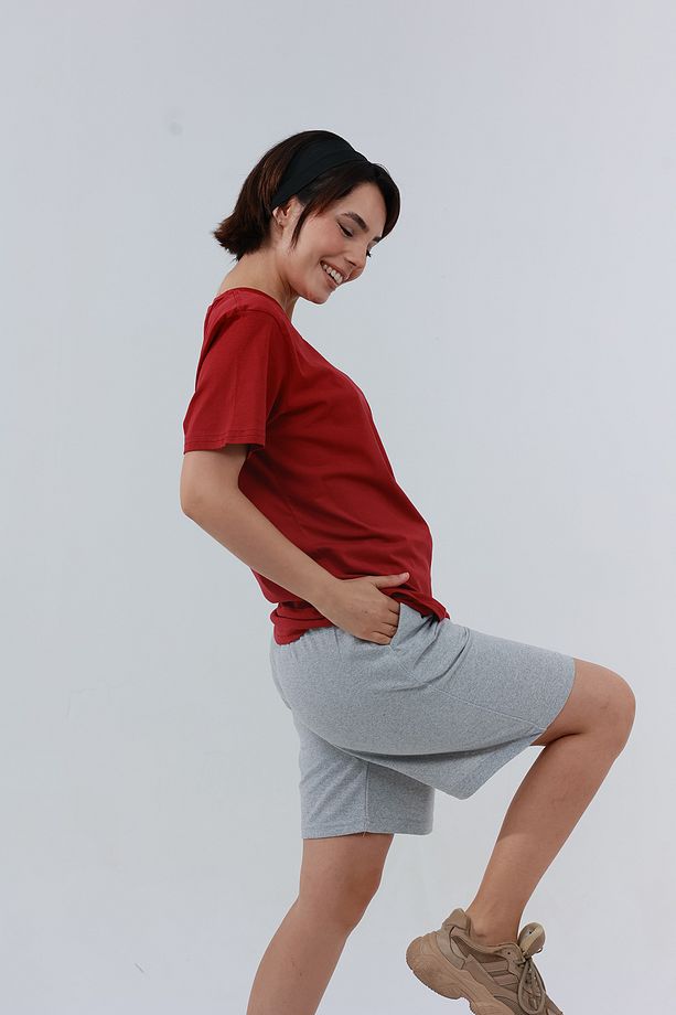 Kadın Oversize Kalıp Şort Bermuda - 6