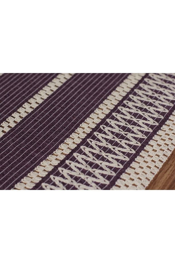 Örme Masa Örtüsü Püsküllü Runner Masa Örtüsü Organik Pamuk Runner 35x155 Cm Masa Üstü Runner - 5
