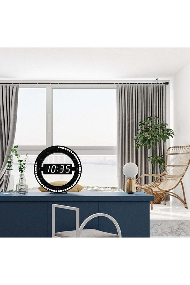3d Led Dijital Elektronik Modern Duvar Ve Masa Saati Tarih Derece - 4