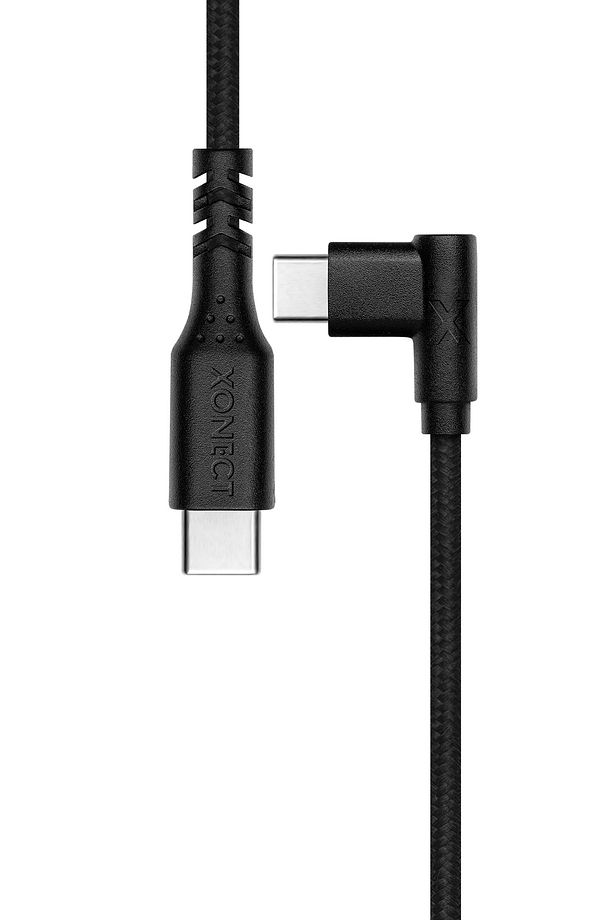TypeC to TypeC iPhone ve Samsung Uyumlu Hızlı Şarj ve Data Kablosu 100cm L Tipi Hasır (Siyah) - 3