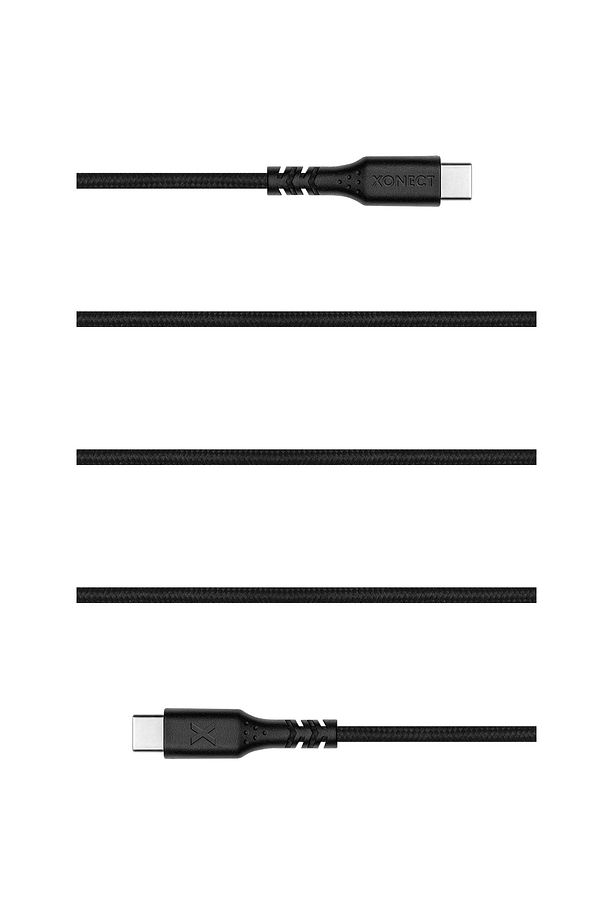 TypeC to TypeC iPhone ve Samsung için Uyumlu  Hızlı Şarj ve Data Kablosu 200cm Hasır (Siyah) - 3