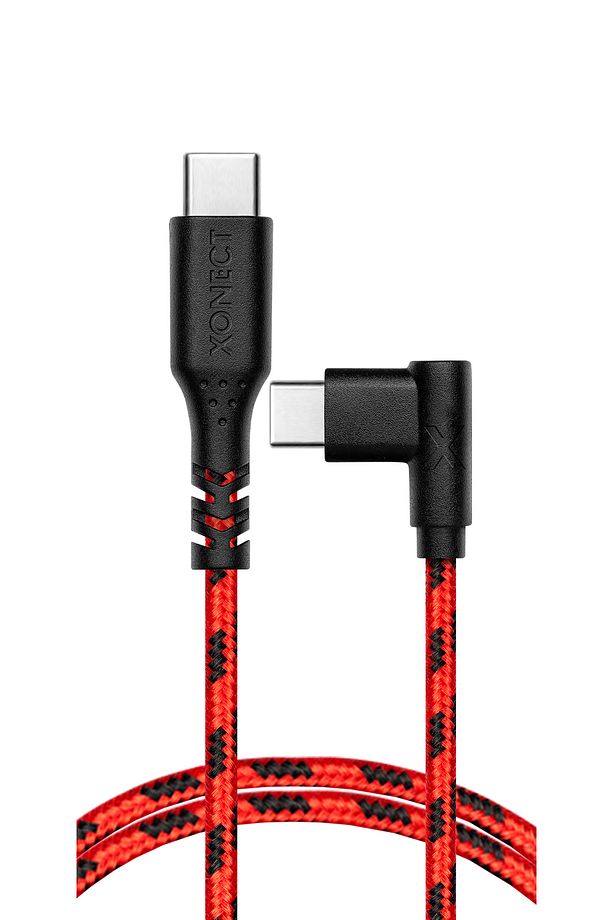TypeC to TypeC iPhone ve Samsung için Hızlı Şarj ve Data Kablosu 100cm L Tipi Hasır (Kırmızı) - 4