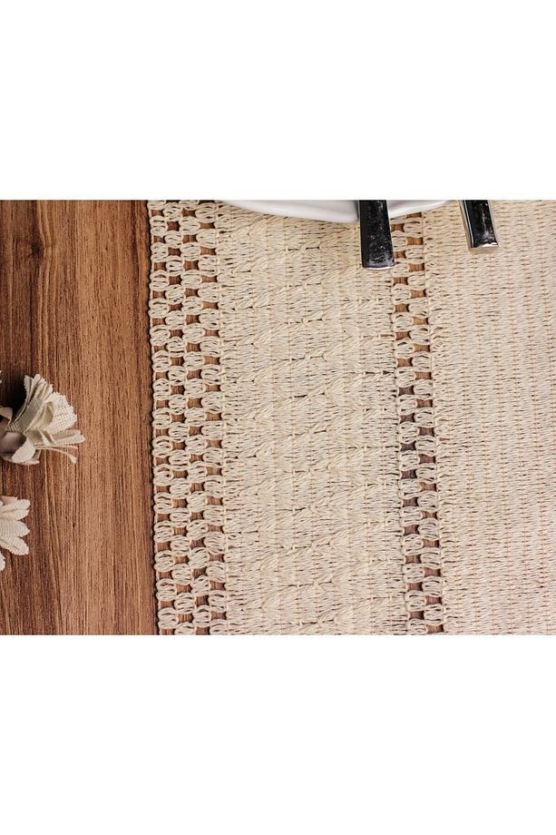 Örme Masa Örtüsü Püsküllü Runner Masa Örtüsü Organik Pamuk Runner 35x145 Cm Masa Üstü Runner - 7