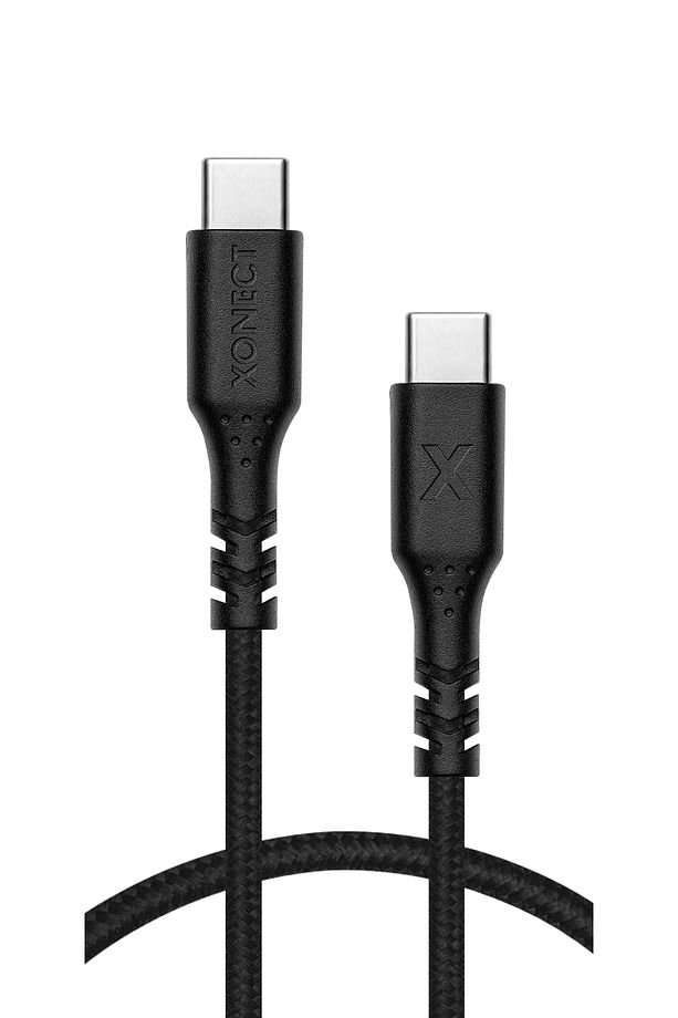 TypeC to TypeC iPhone ve Samsung için Hızlı Şarj ve Data Kablosu 40cm Hasır (Siyah) - 5