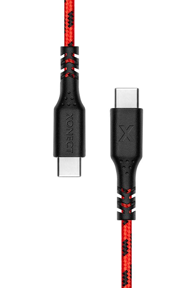 TypeC to TypeC iPhone ve Samsung için Hızlı Şarj ve Data Kablosu 40cm Hasır (Kırmızı) - 4