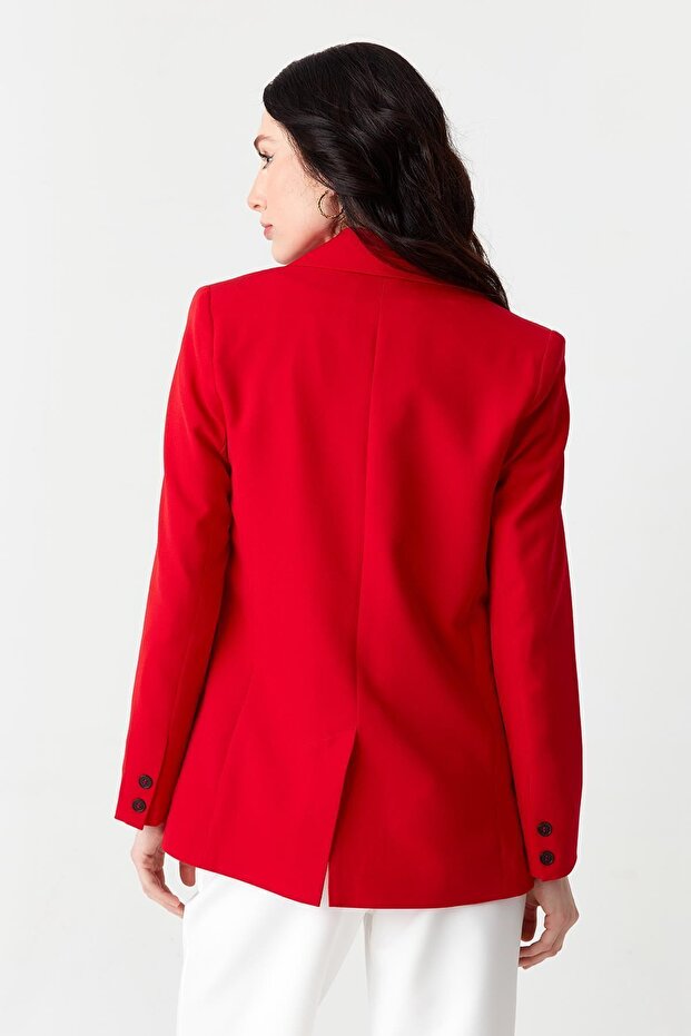 Kadın Kırmızı Blazer Ceket - 2