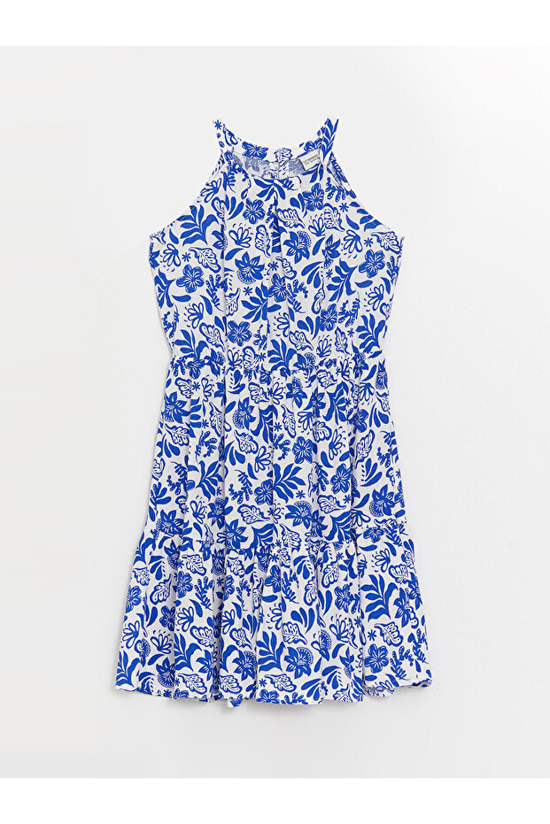 Halter Collar Floral Girl's Dress