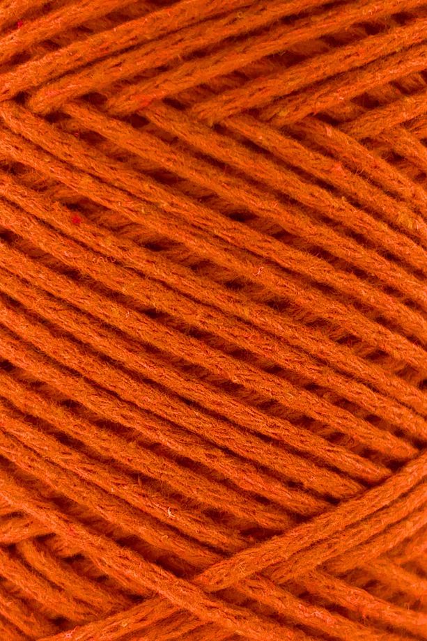 Premium Koton Pamuk Makrome İpi 2mm Cotton Zincir Makrome Çanta İpi Supla İpi Koton İp Turuncu - 2