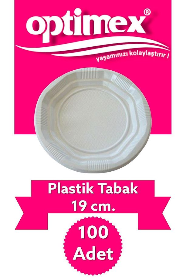 Plastik Tabak 19 cm 100 Adet - 1
