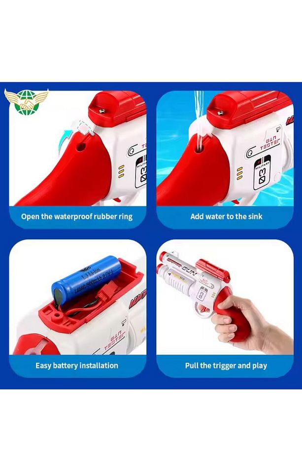 Otomatik Pilli Şarjlı Su Tabancası 10 Metreye Kadar Atış Atma Menzilli 550 ml Kapasiteli 30 cm - 2