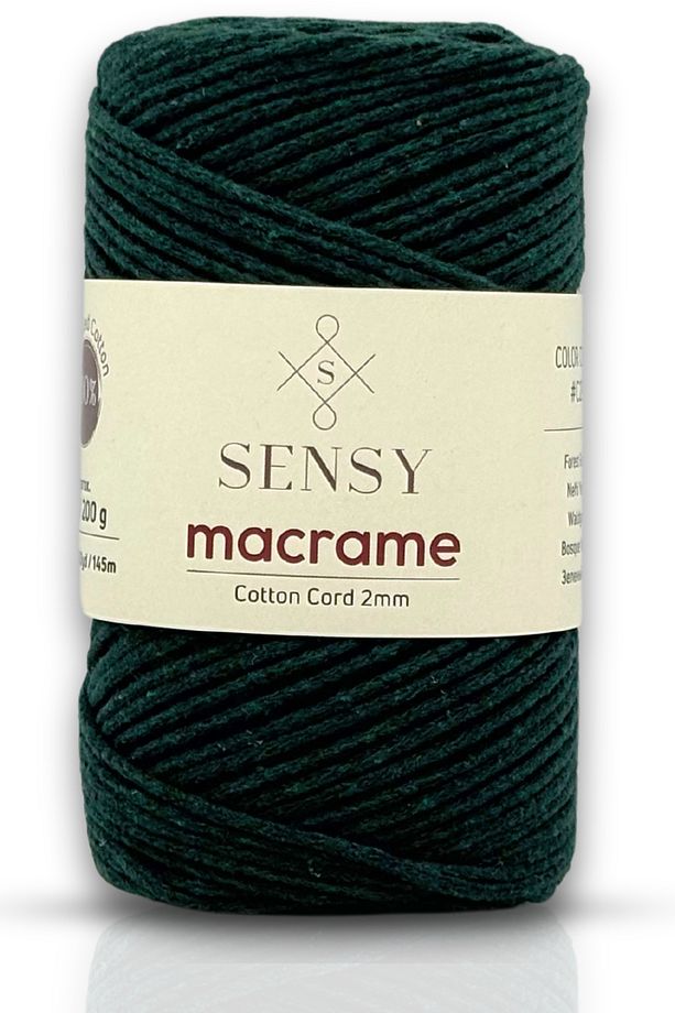 Premium Koton Pamuk Makrome İpi Nefti Yeşili 2mm Cotton Zincir Makrome Çanta İpi Supla İpi Koton İp - 1